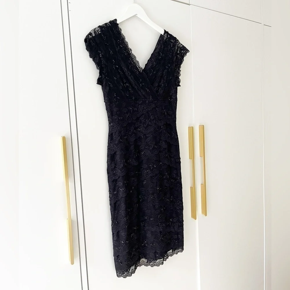 Beautiful layered Black beaded and lace dress - Picture 3 of 9